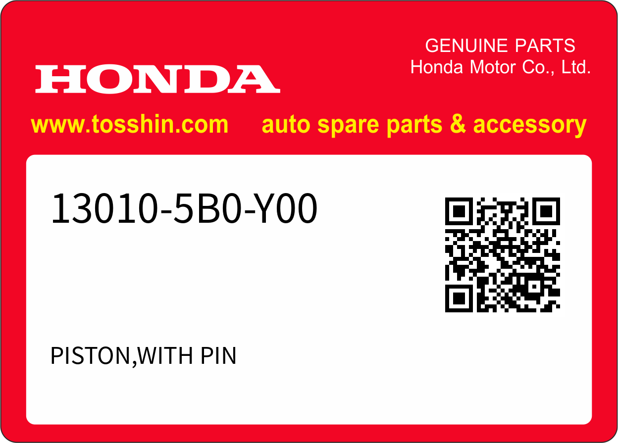 Honda 13010-5B0-Y00 PISTON,WITH PIN
