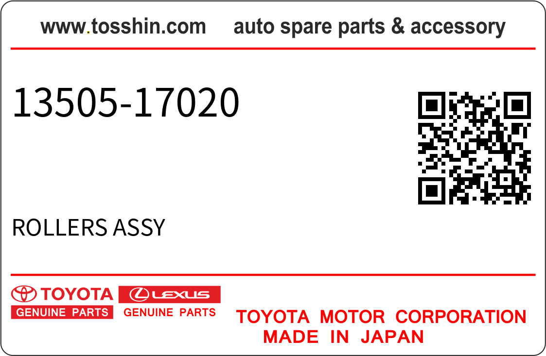 Toyota 13505-17020 ROLLERS ASSY
